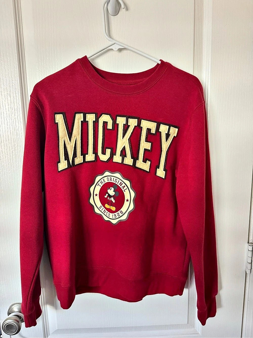Disney Mickey Mouse Varsity Sweatshirt Red